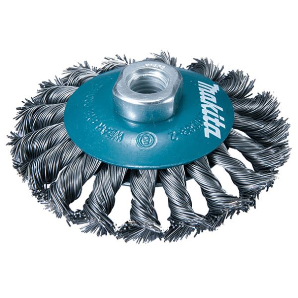 Miskovitá kefa Makita z oceľového drôtu - spletaný 115mm