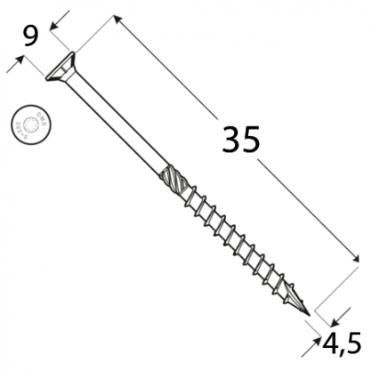 Skrutka tesárska 4,5x35